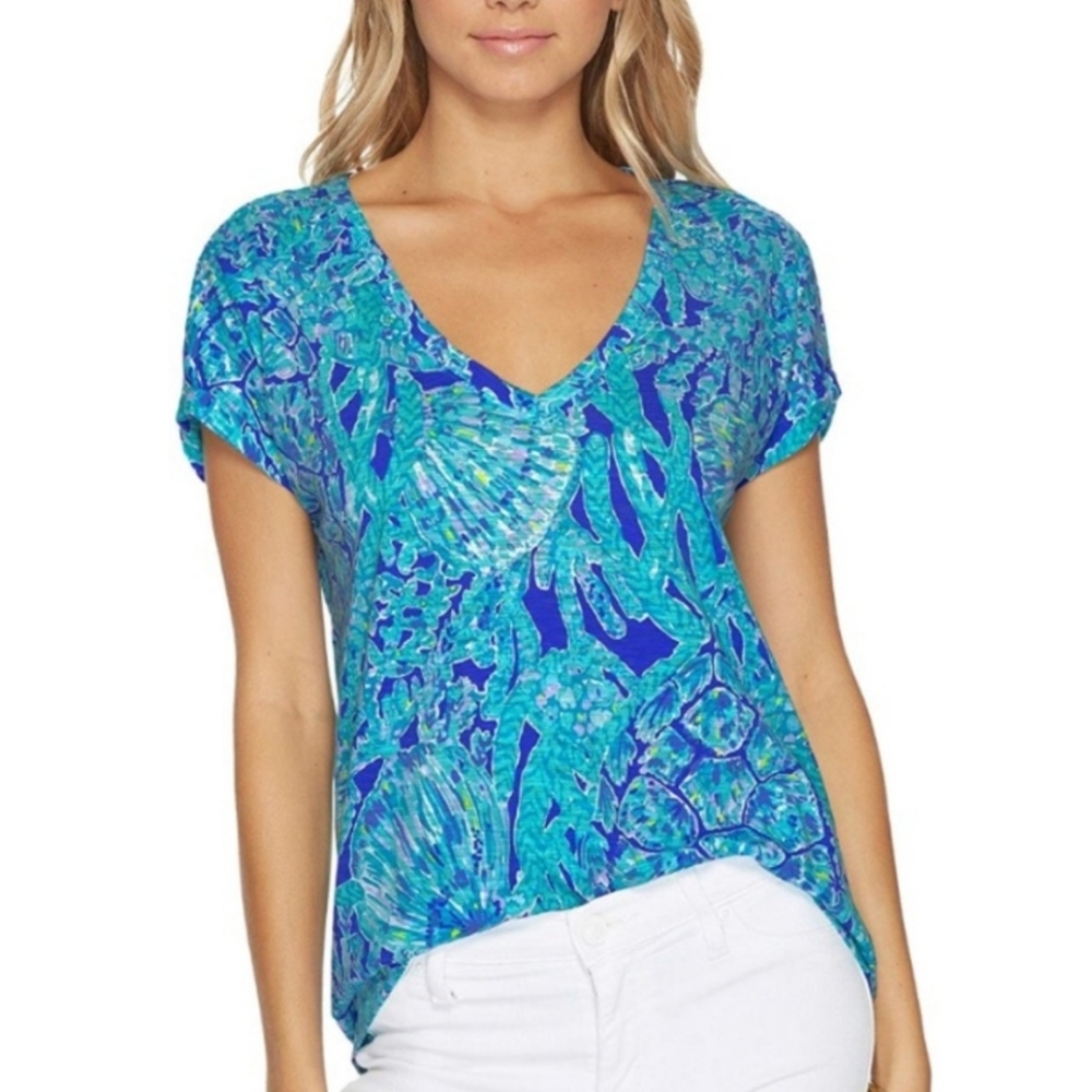 Lilly Pulitzer Daley Tee Xsmall Oversized Tortuga‎ Time Turtles Beach Preppy M